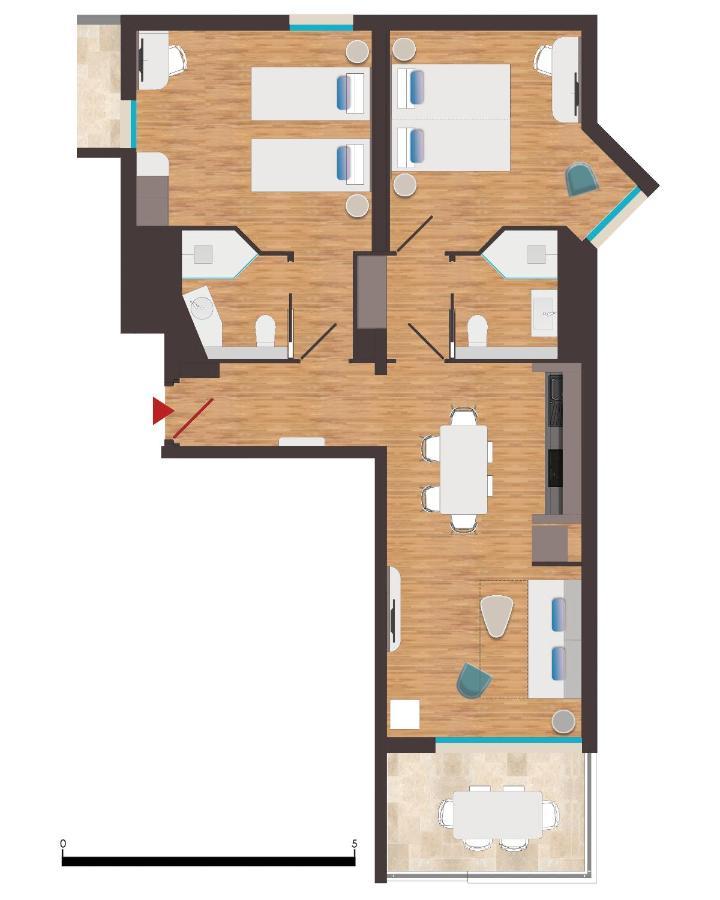 Appartement 2 Chambres avec 2 Salles de Bains