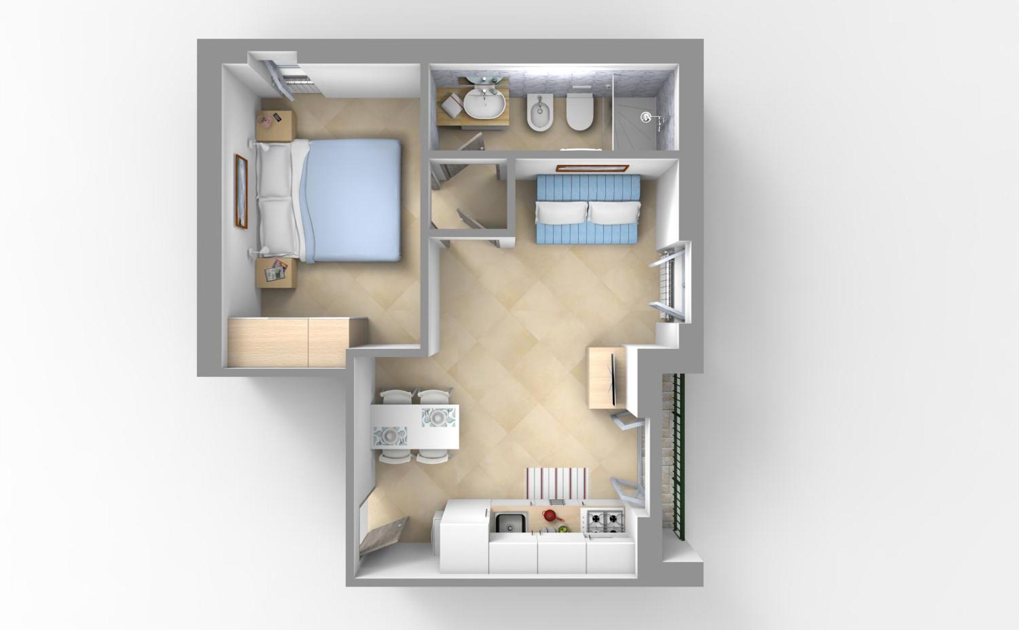 Apartment mit 1 Schlafzimmer