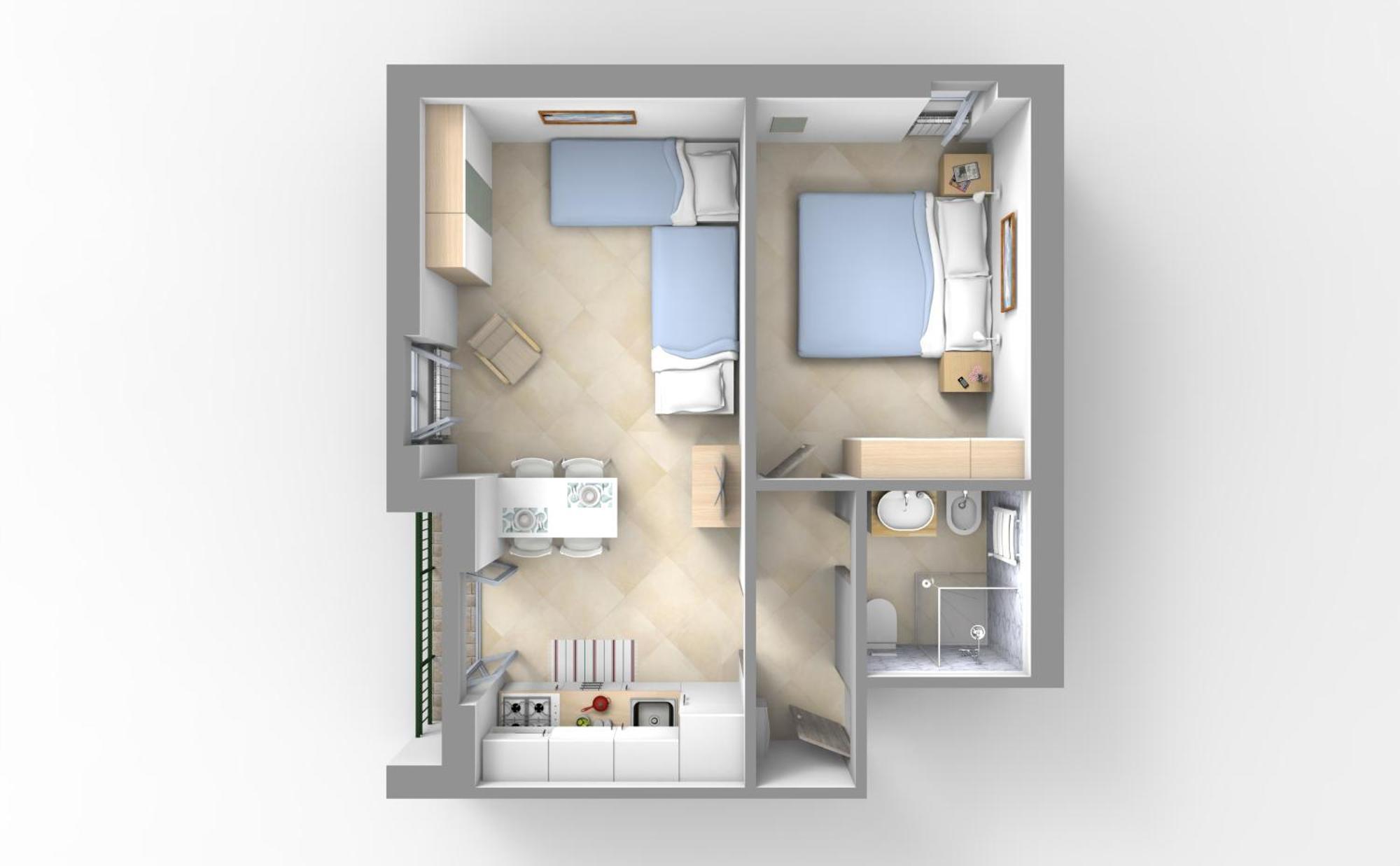 Apartment mit 1 Schlafzimmer