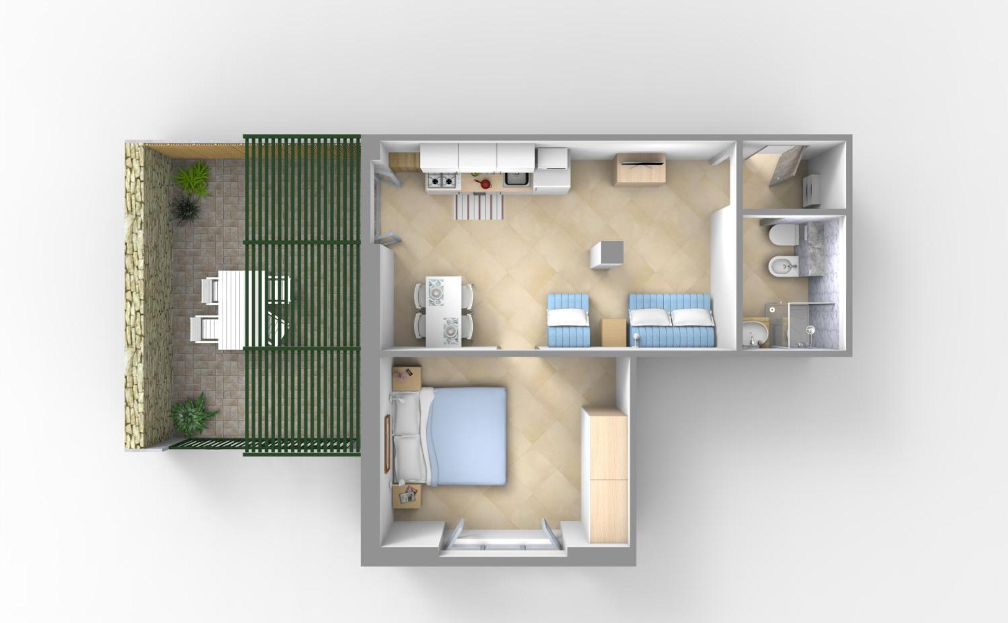 Apartment mit Terrasse
