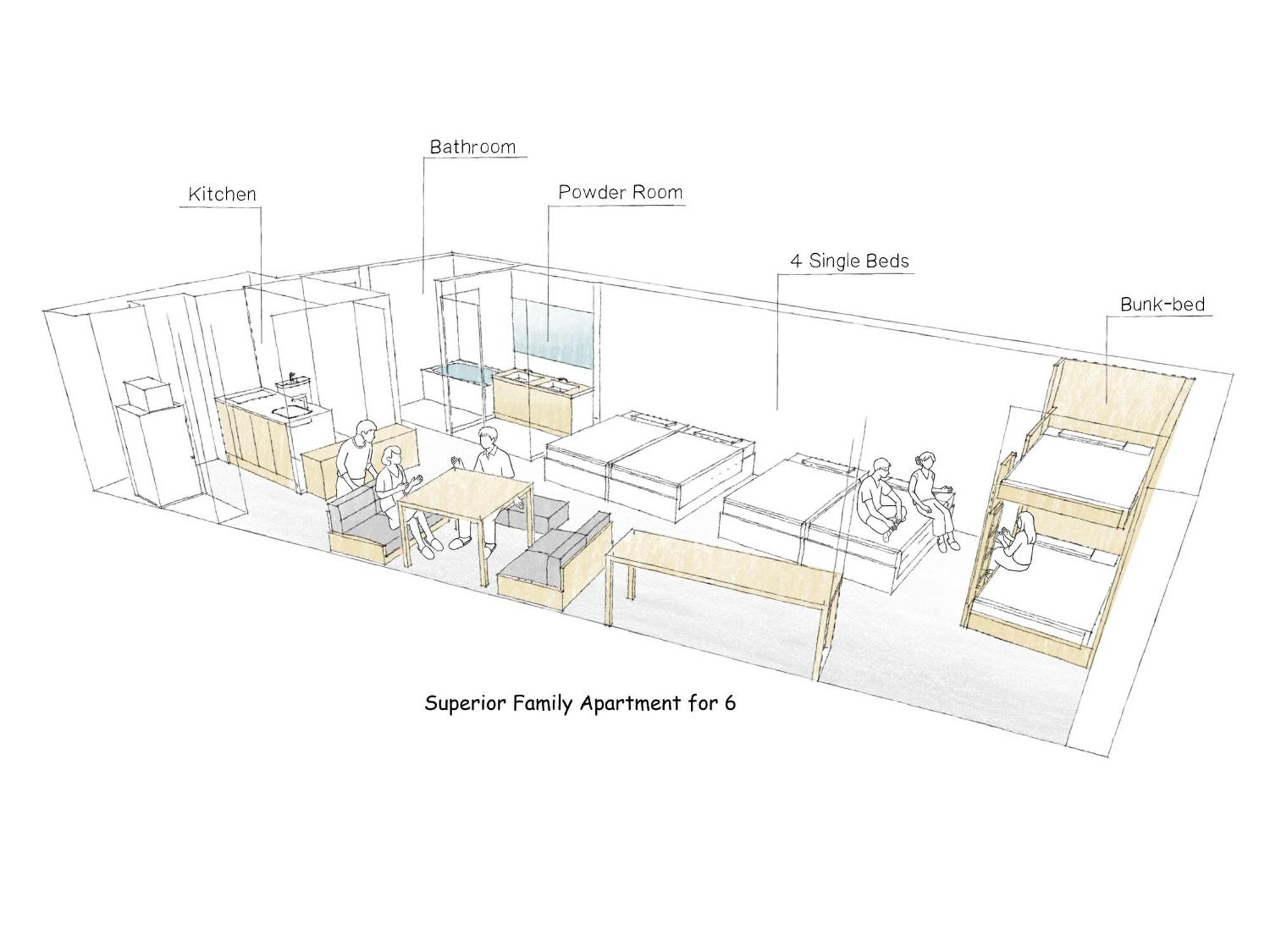 Apartamento Familiar Superior para 6 personas