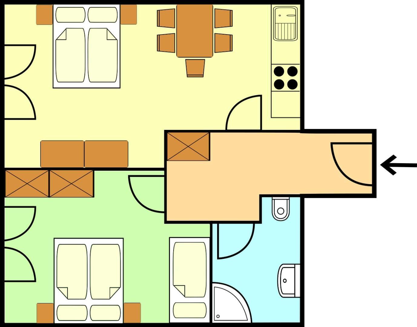 Appartement met 1 Slaapkamer