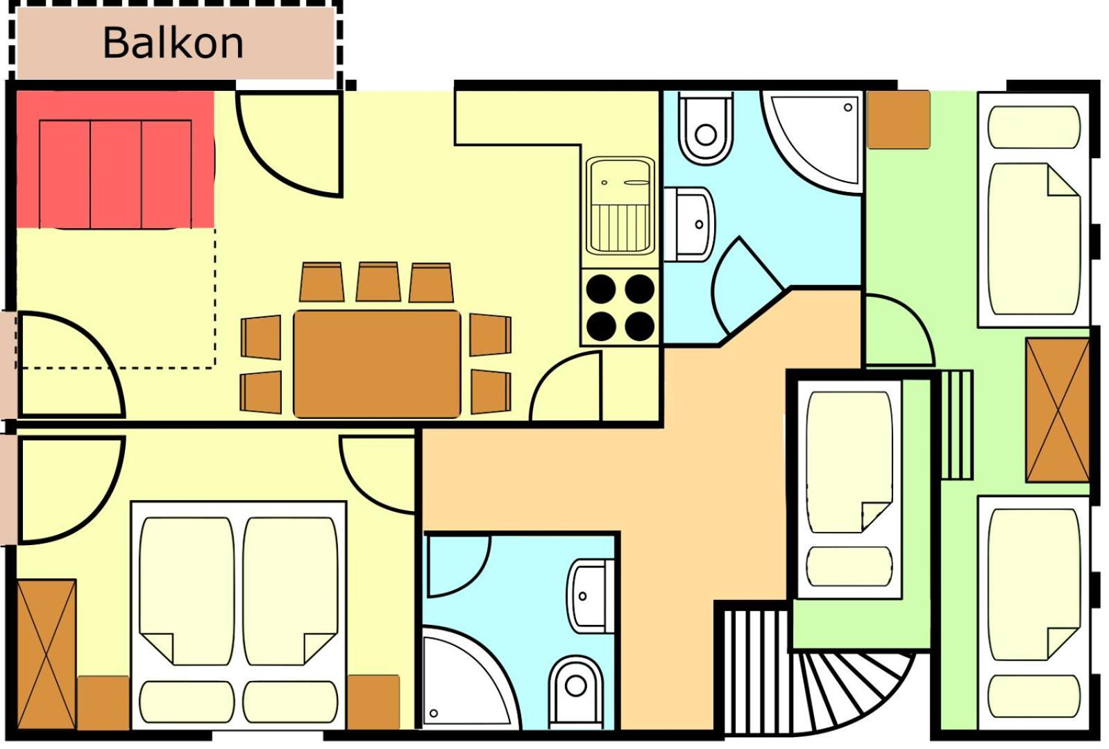 Appartement met 2 Slaapkamers - Type C+