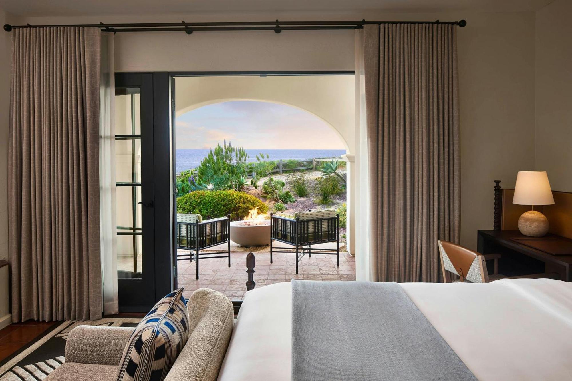 King Room with Fireplace and Partial Ocean View