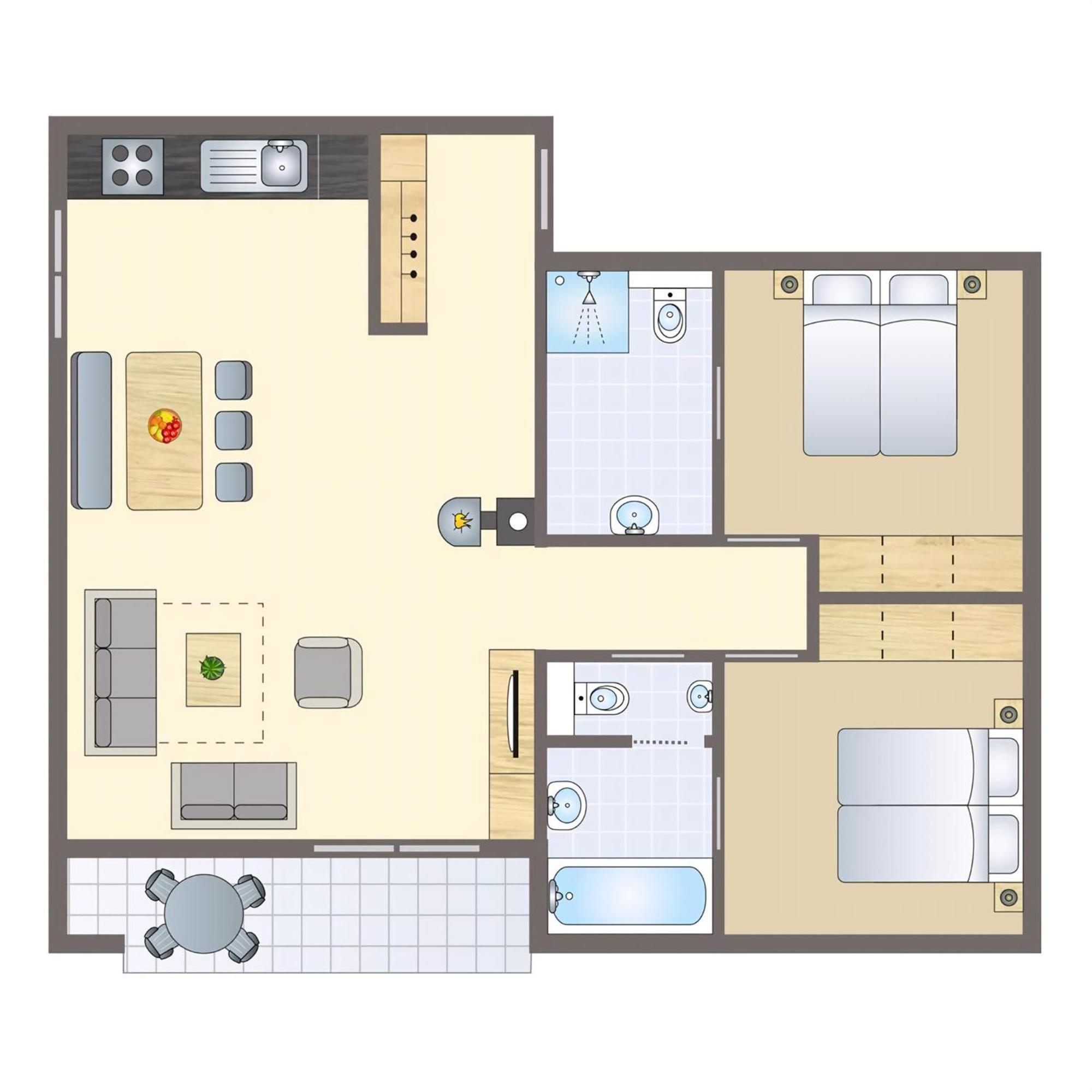 Apartment mit 2 Schlafzimmern