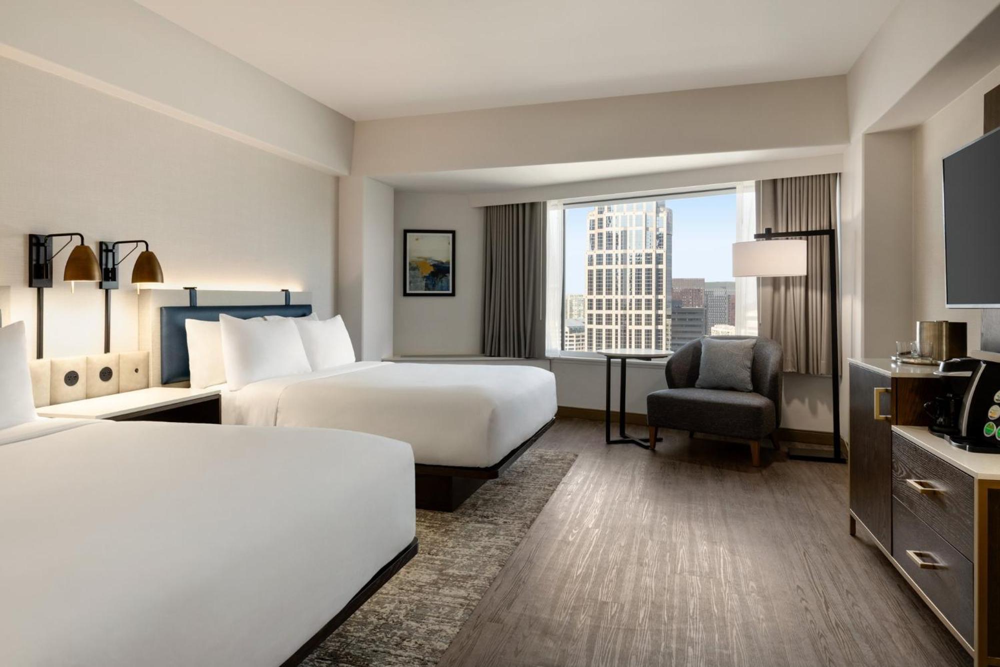 Premium Queen Room with Two Queen Beds and Space Needle View