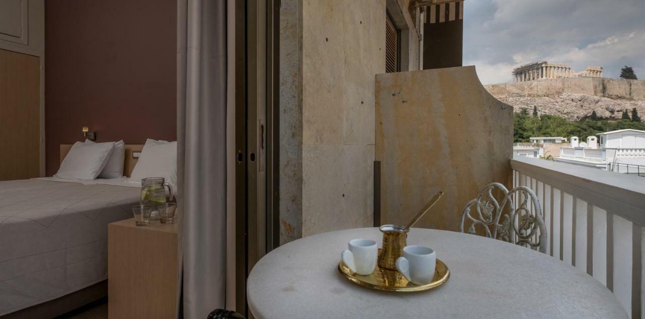 Tweepersoonskamer met 2 Aparte Bedden met Uitzicht op de Akropolis
