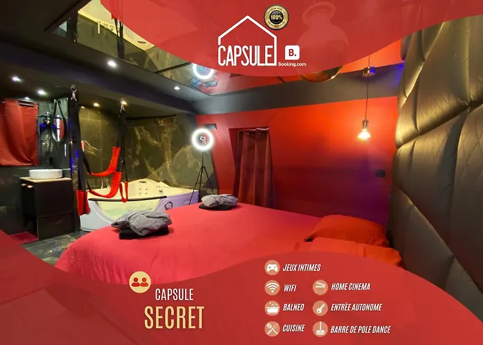 Aparthotel Capsule Secret jacuzzi jeux de couple à Valenciennes