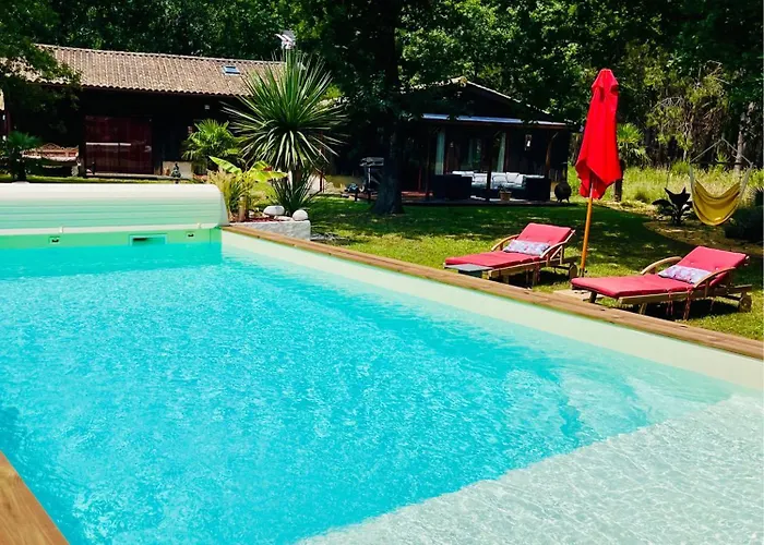 Hacienda de la Canopée avec piscine chauffée au sel Hourtin